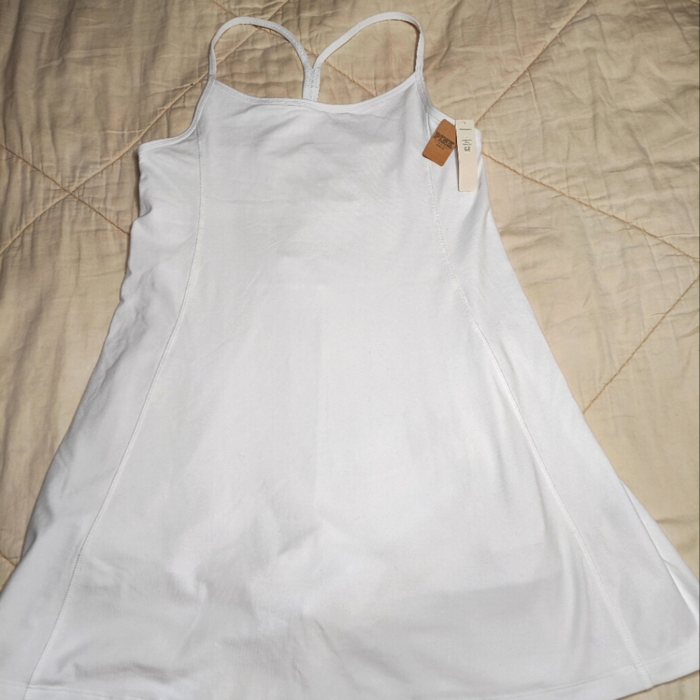 Victoria's Secret Pink Cotton Active Athletic Dress In White Sz L